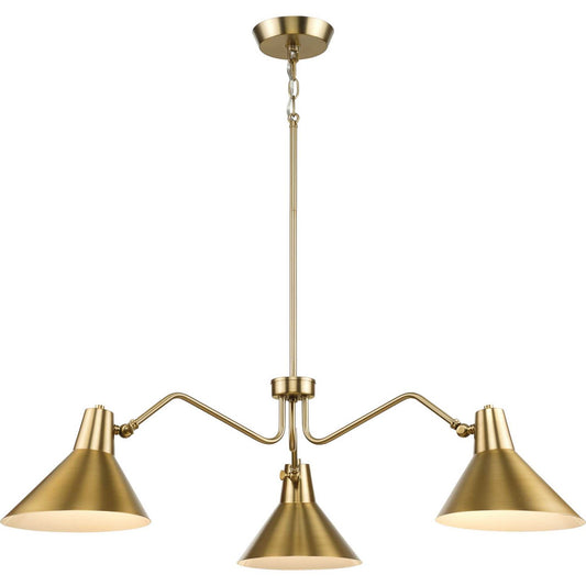 Trimble Three Light Chandelier in Brushed Bronze