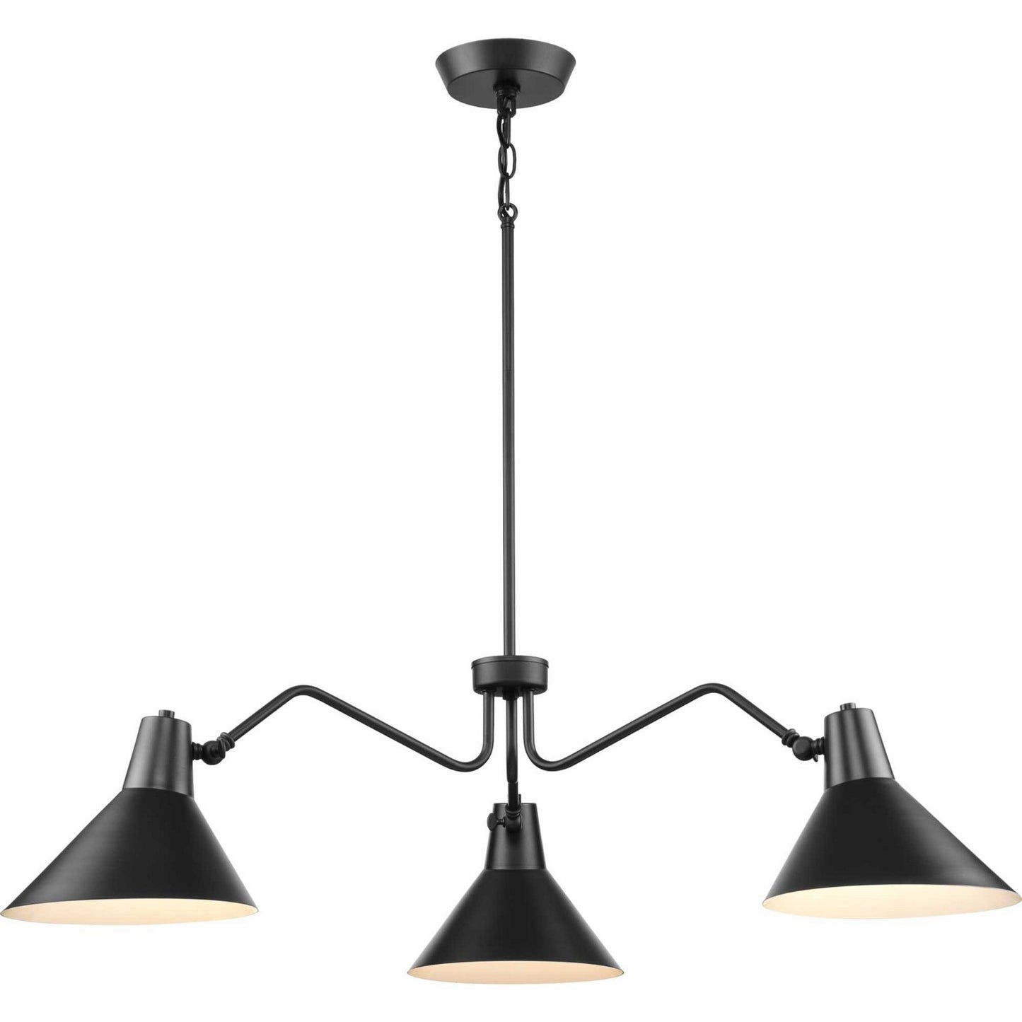 Trimble Three Light Chandelier in Matte Black