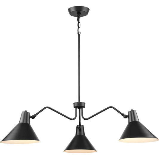 Trimble Three Light Chandelier in Matte Black