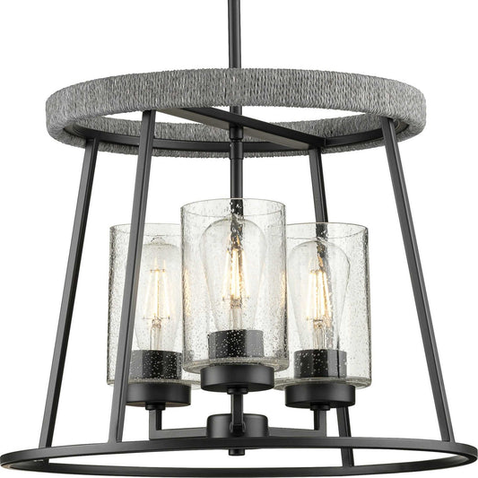 Laramie Three Light Chandelier in Matte Black