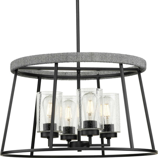 Laramie Four Light Chandelier in Matte Black