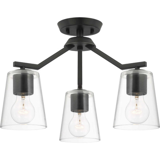 Vertex Three Light Chandelier Conv in Matte Black