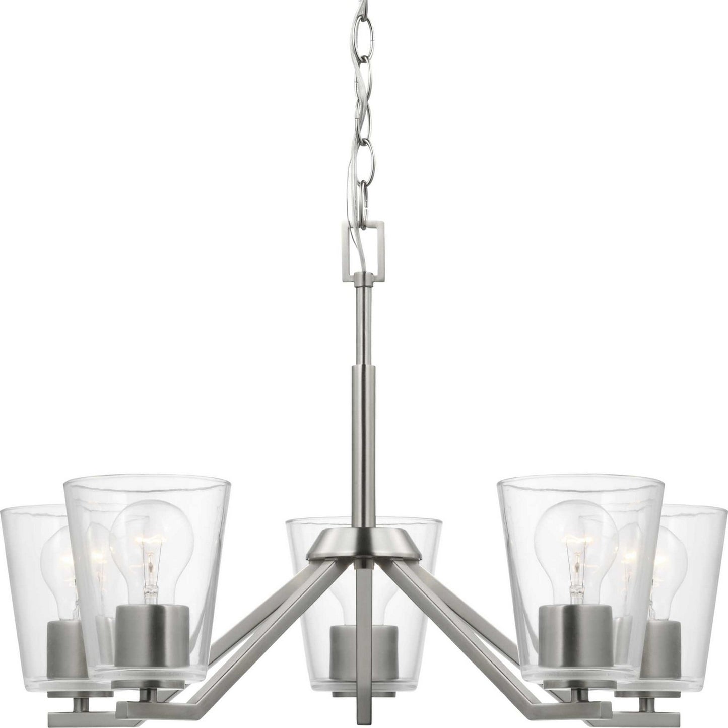 Progress Lighting - P400341-009 - Five Light Chandelier - Vertex - Brushed Nickel