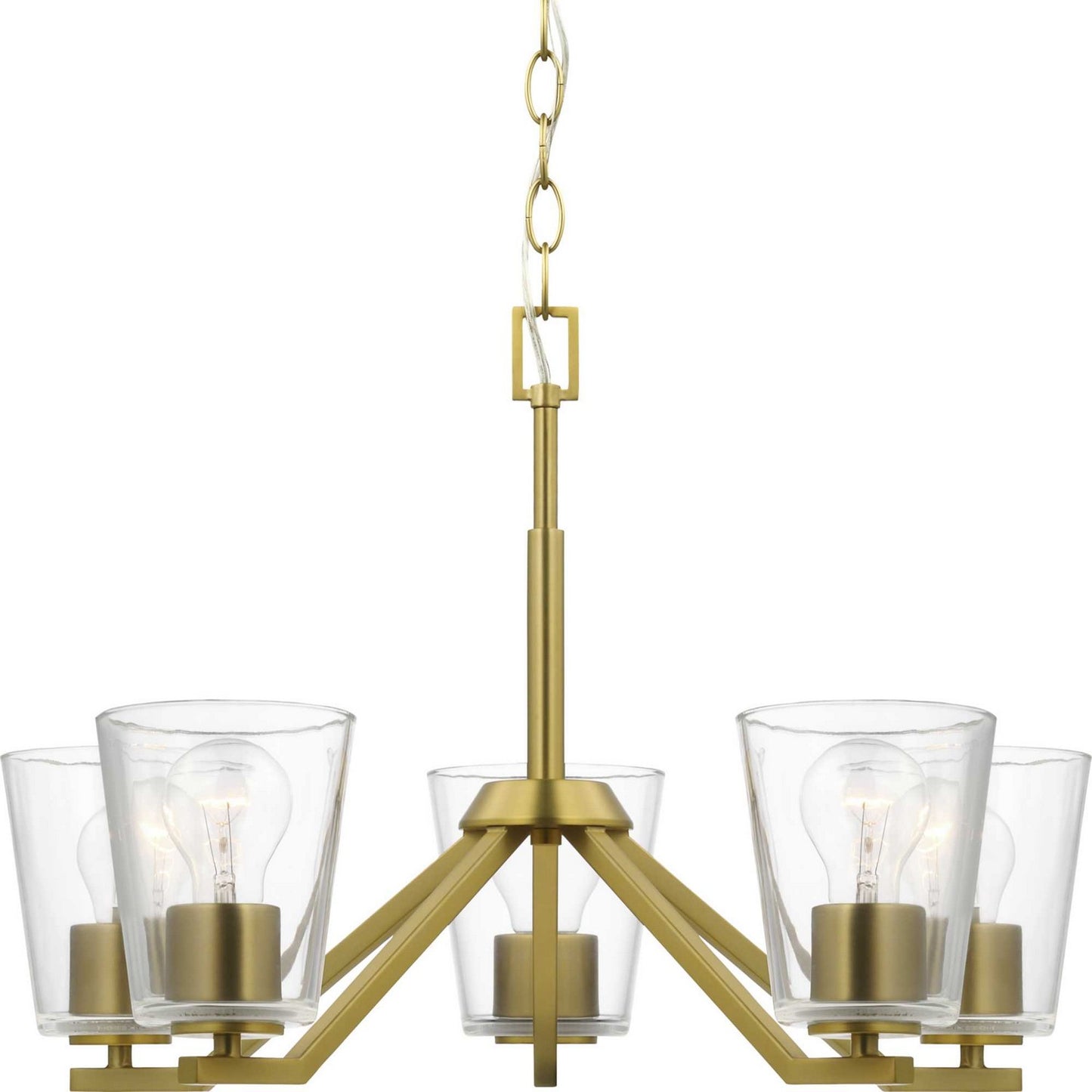 Progress Lighting - P400341-191 - Five Light Chandelier - Vertex - Brushed Gold