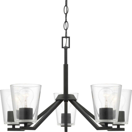 Vertex Five Light Chandelier in Matte Black