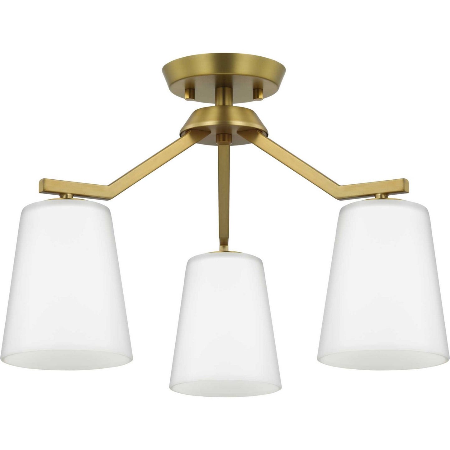 Vertex Three Light Chandelier Conv in Brushed Gold