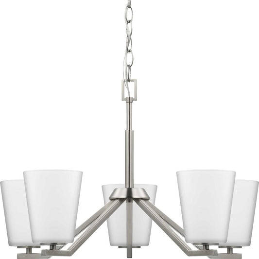 Progress Lighting - P400343-009 - Five Light Chandelier - Vertex - Brushed Nickel