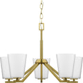 Progress Lighting - P400343-191 - Five Light Chandelier - Vertex - Brushed Gold