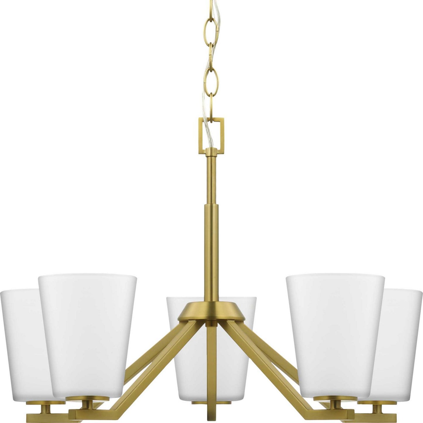 Progress Lighting - P400343-191 - Five Light Chandelier - Vertex - Brushed Gold