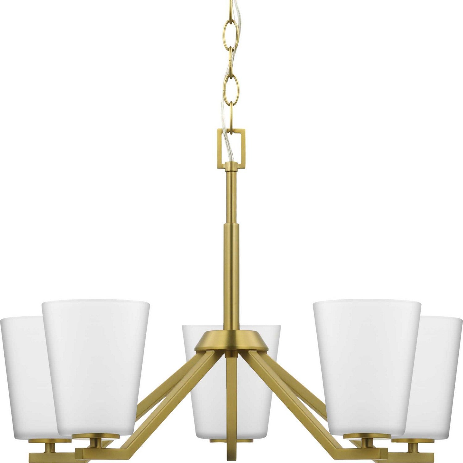 Progress Lighting - P400343-191 - Five Light Chandelier - Vertex - Brushed Gold