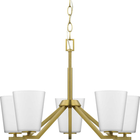 Progress Lighting - P400343-191 - Five Light Chandelier - Vertex - Brushed Gold