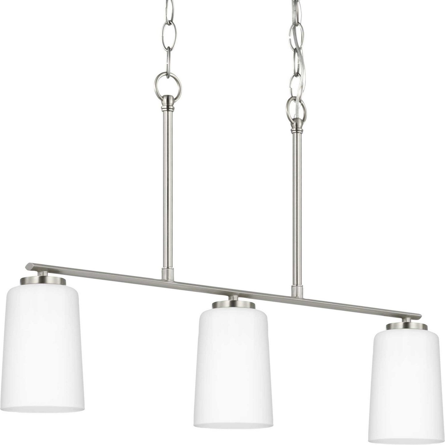 Adley Three Light Linear Chandelier in Brushed Nickel