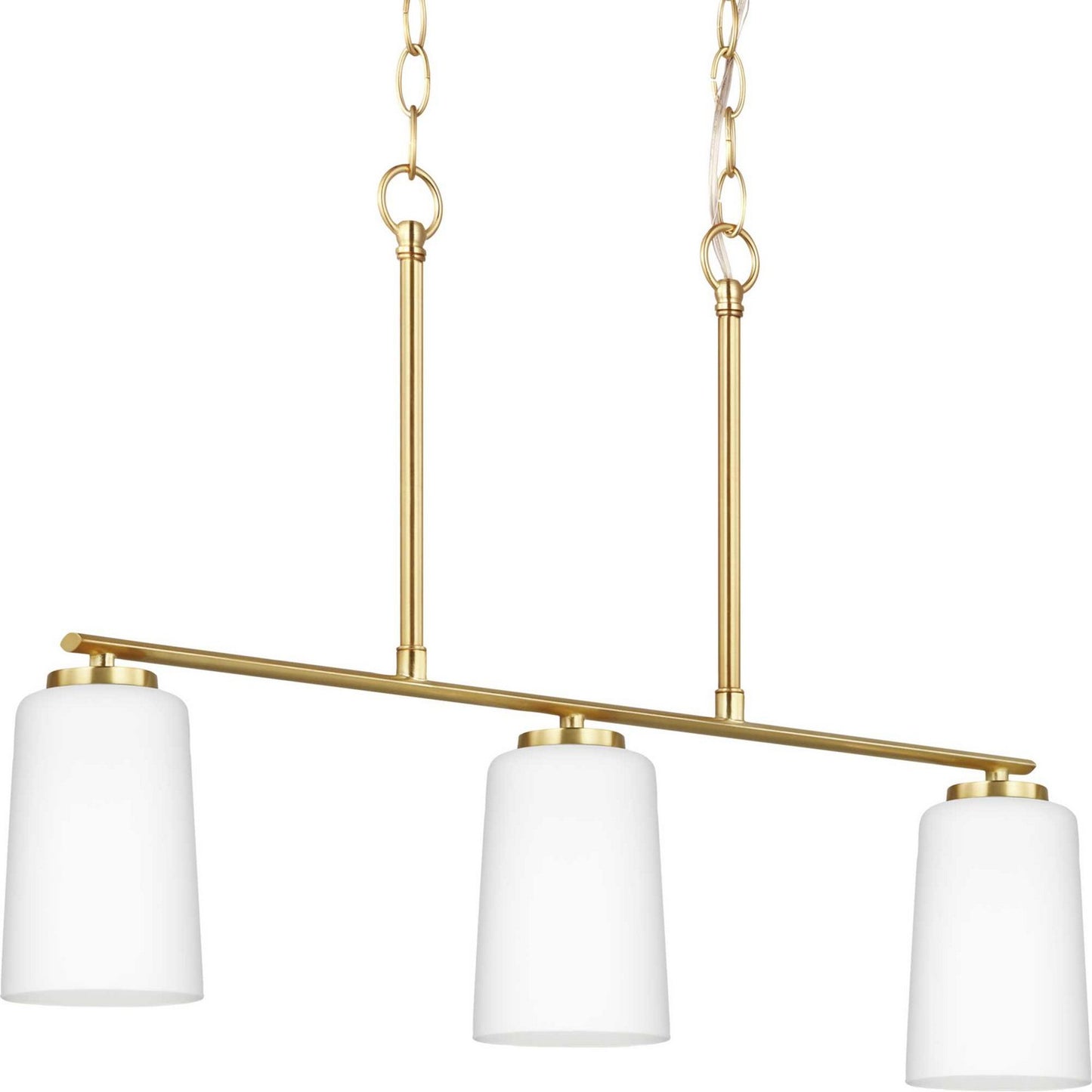 Progress Lighting - P400348-012 - Three Light Linear Chandelier - Adley - Satin Brass