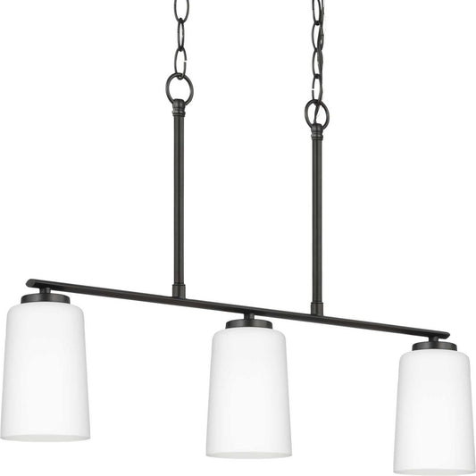 Adley Three Light Linear Chandelier in Matte Black