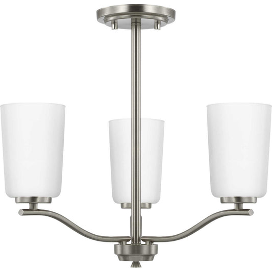 Adley Three Light Chandelier Conv in Brushed Nickel