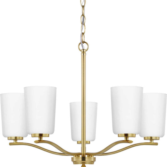 Adley Five Light Chandelier in Satin Brass
