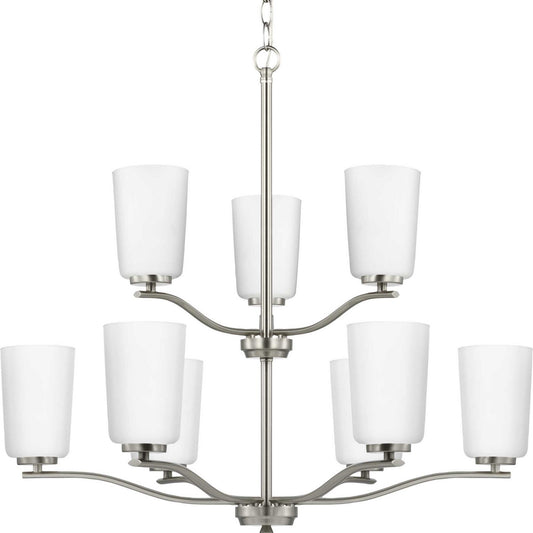 Adley Nine Light Chandelier in Brushed Nickel