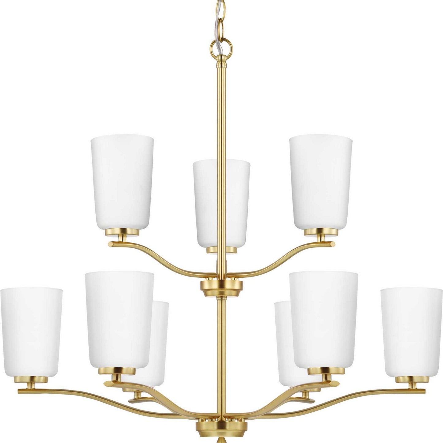 Progress Lighting - P400351-012 - Nine Light Chandelier - Adley - Satin Brass