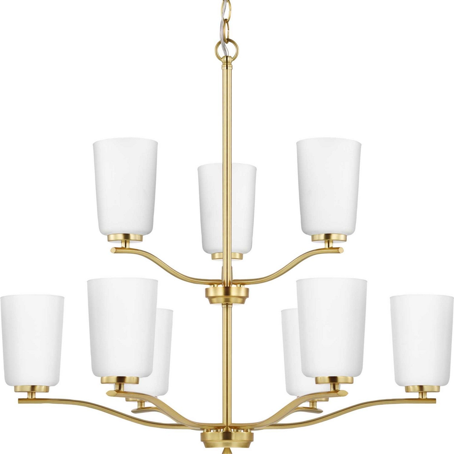 Progress Lighting - P400351-012 - Nine Light Chandelier - Adley - Satin Brass