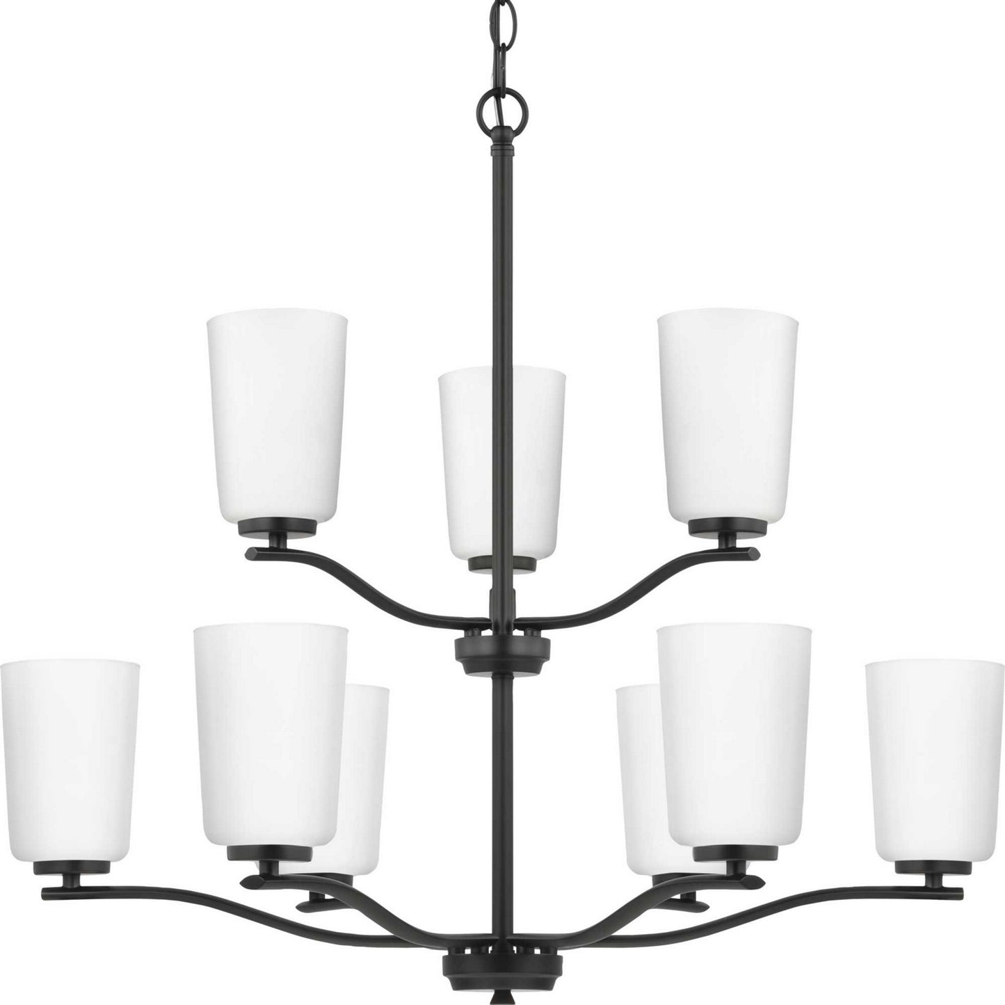 Progress Lighting - P400351-31M - Nine Light Chandelier - Adley - Matte Black