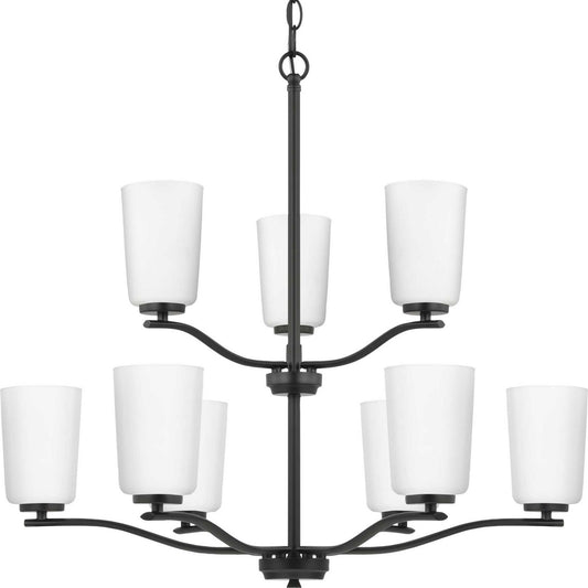 Adley Nine Light Chandelier in Matte Black