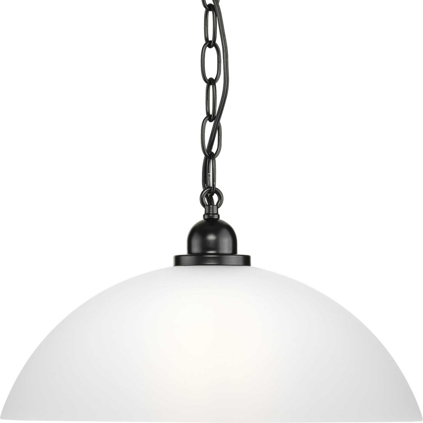 Classic Dome Pendant One Light Pendant in Matte Black