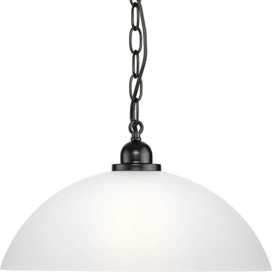 Classic Dome Pendant One Light Pendant in Matte Black