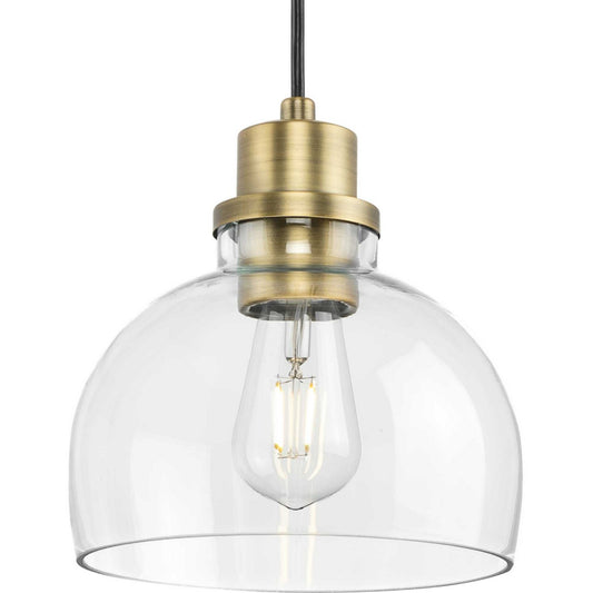 Garris One Light Mini Pendant in Vintage Brass