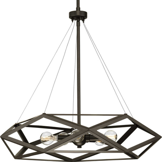 Saucedo Five Light Pendant in Architectural Bronze