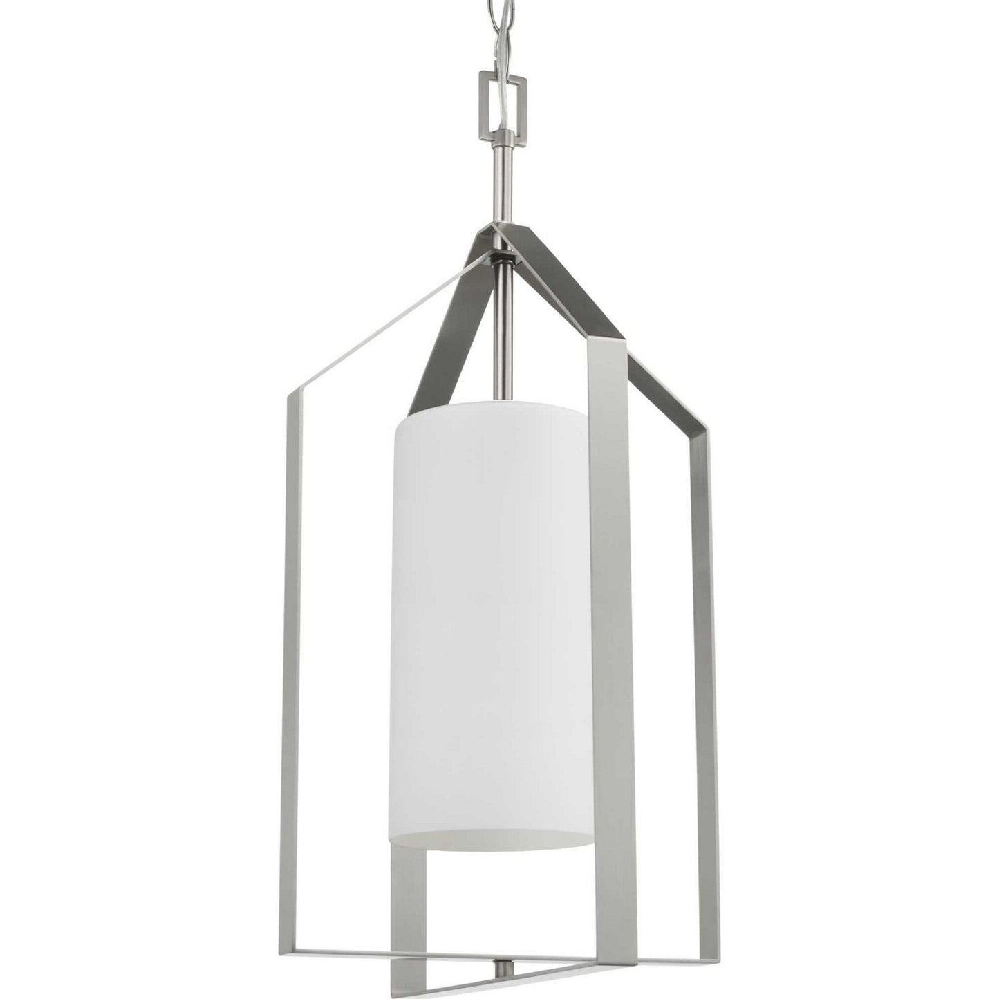 Vertex One Light Foyer Pendant in Brushed Nickel