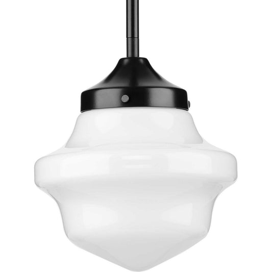School House One Light Pendant in Matte Black