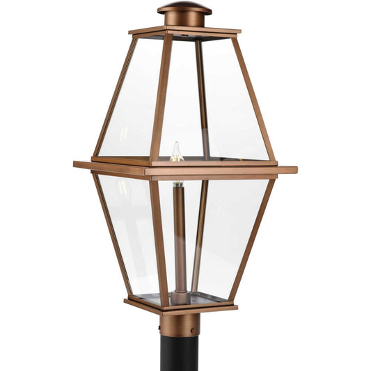 Bradshaw One Light Outdoor Post Lantern in Antique Copper