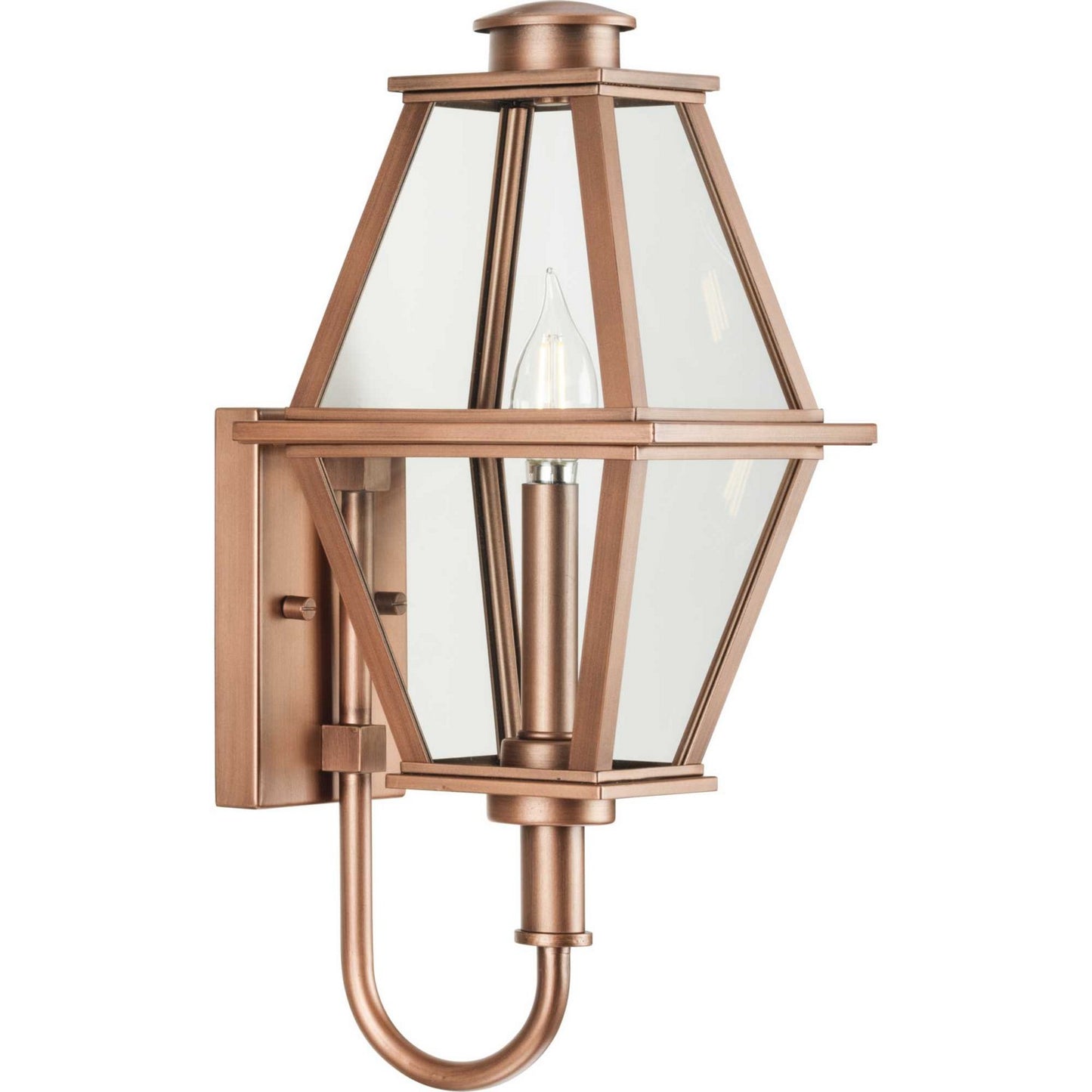 Bradshaw One Light Outdoor Wall Lantern in Antique Copper