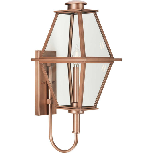 Bradshaw One Light Outdoor Wall Lantern in Antique Copper