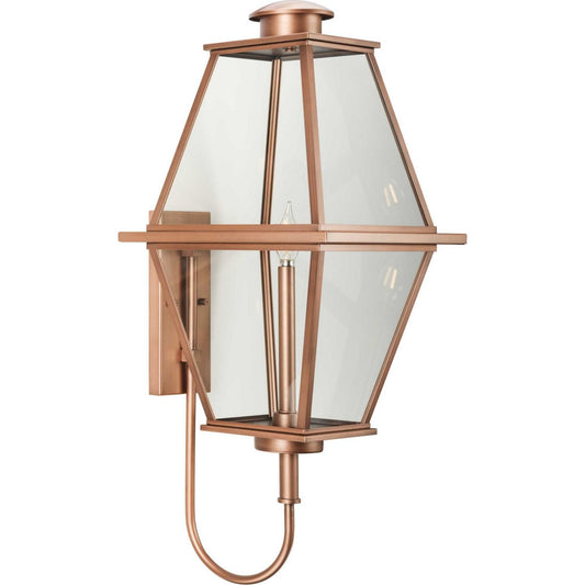 Bradshaw One Light Outdoor Wall Lantern in Antique Copper