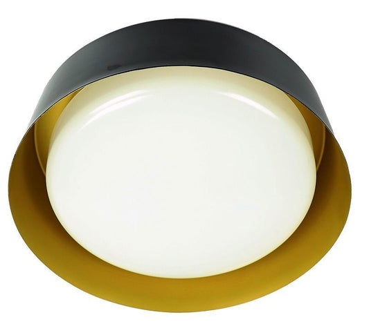 Flush Mount in Black+Golden