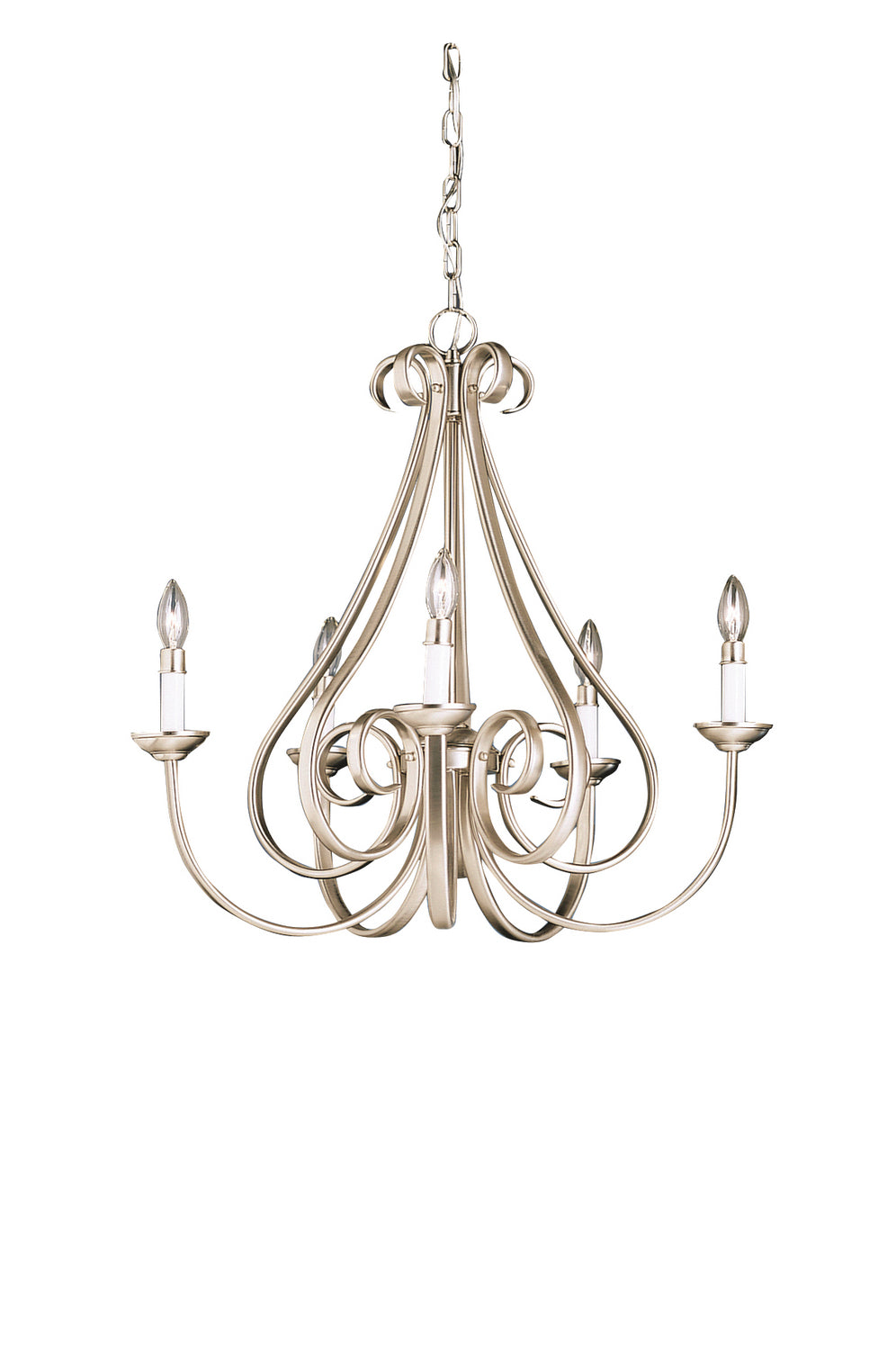 Dover Five Light Chandelier in Brushed Nickel