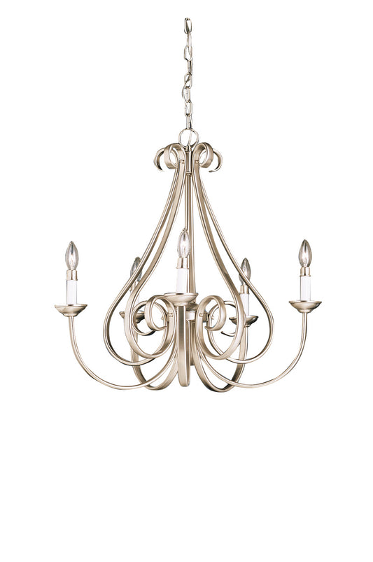 Dover Five Light Chandelier in Brushed Nickel