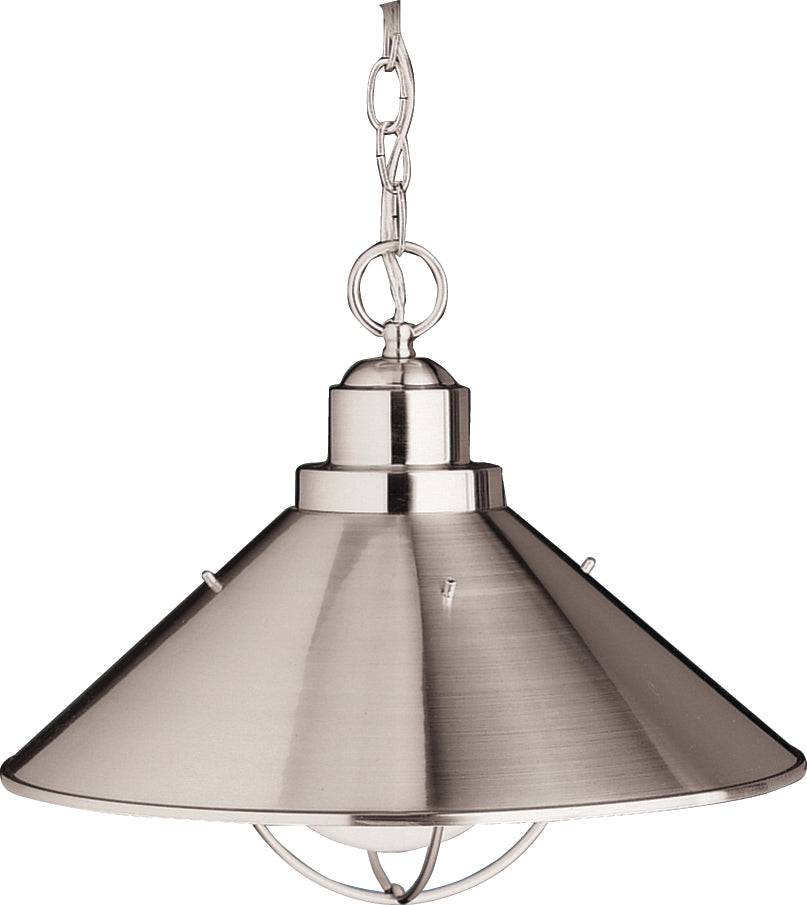 Seaside One Light Outdoor Pendant in Brushed Nickel