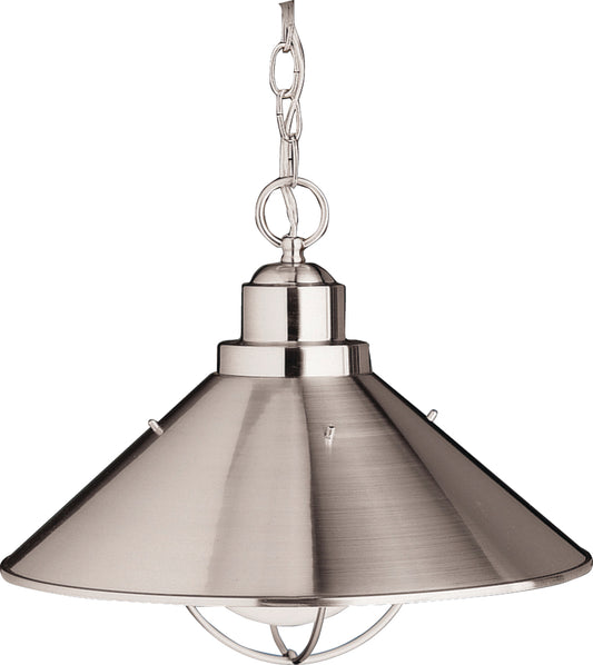 Seaside One Light Outdoor Pendant in Brushed Nickel