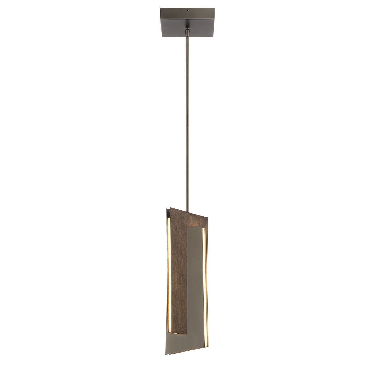 Intersezioni LED Mini Pendant in Midnight Iron And Faux Walnut