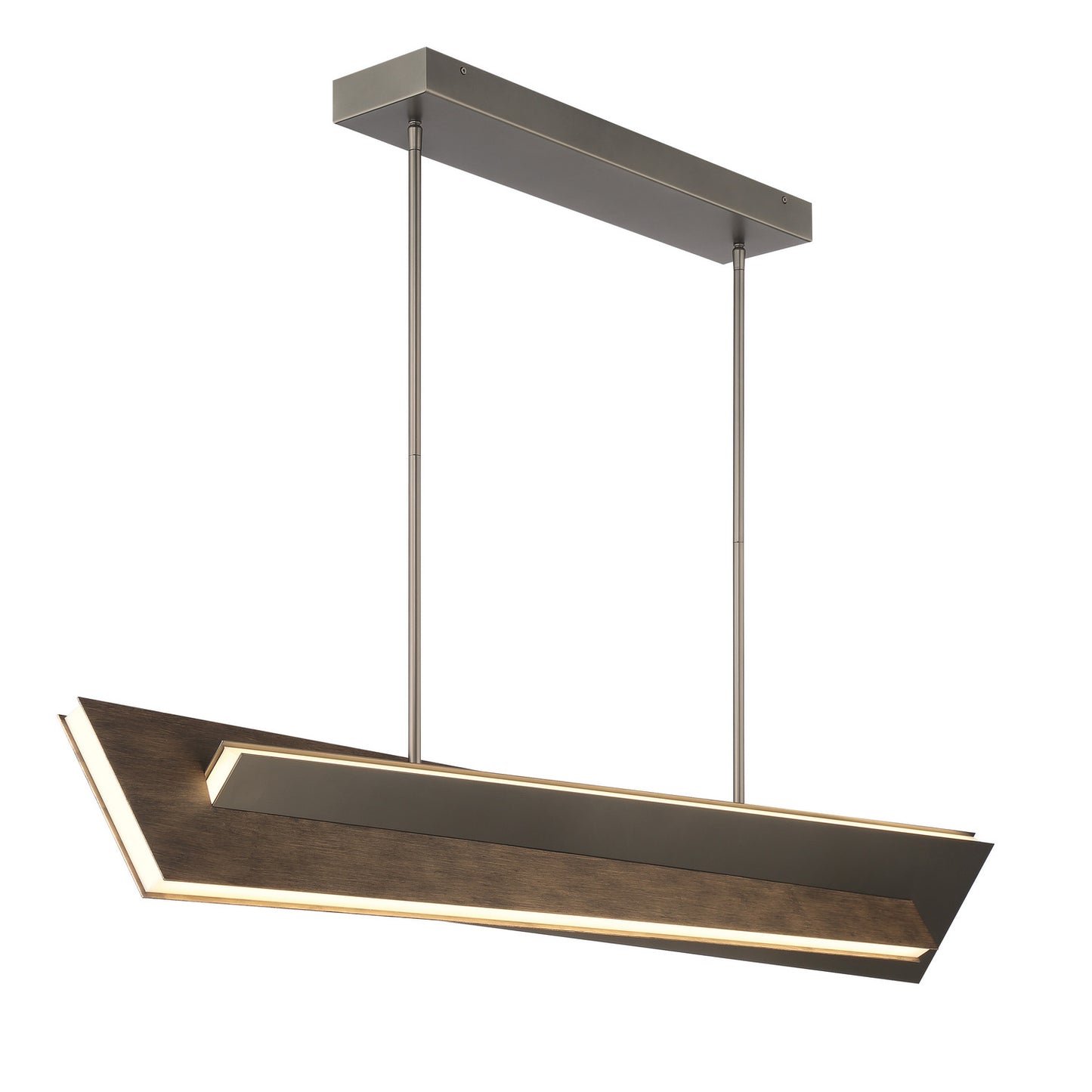 George Kovacs - P1649-895-L - LED Island Pendant - Intersezioni - Midnight Iron And Faux Walnut