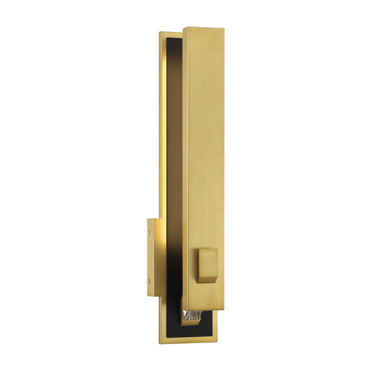 Sauvity LED Wall Sconce in Coal And Soft Brass