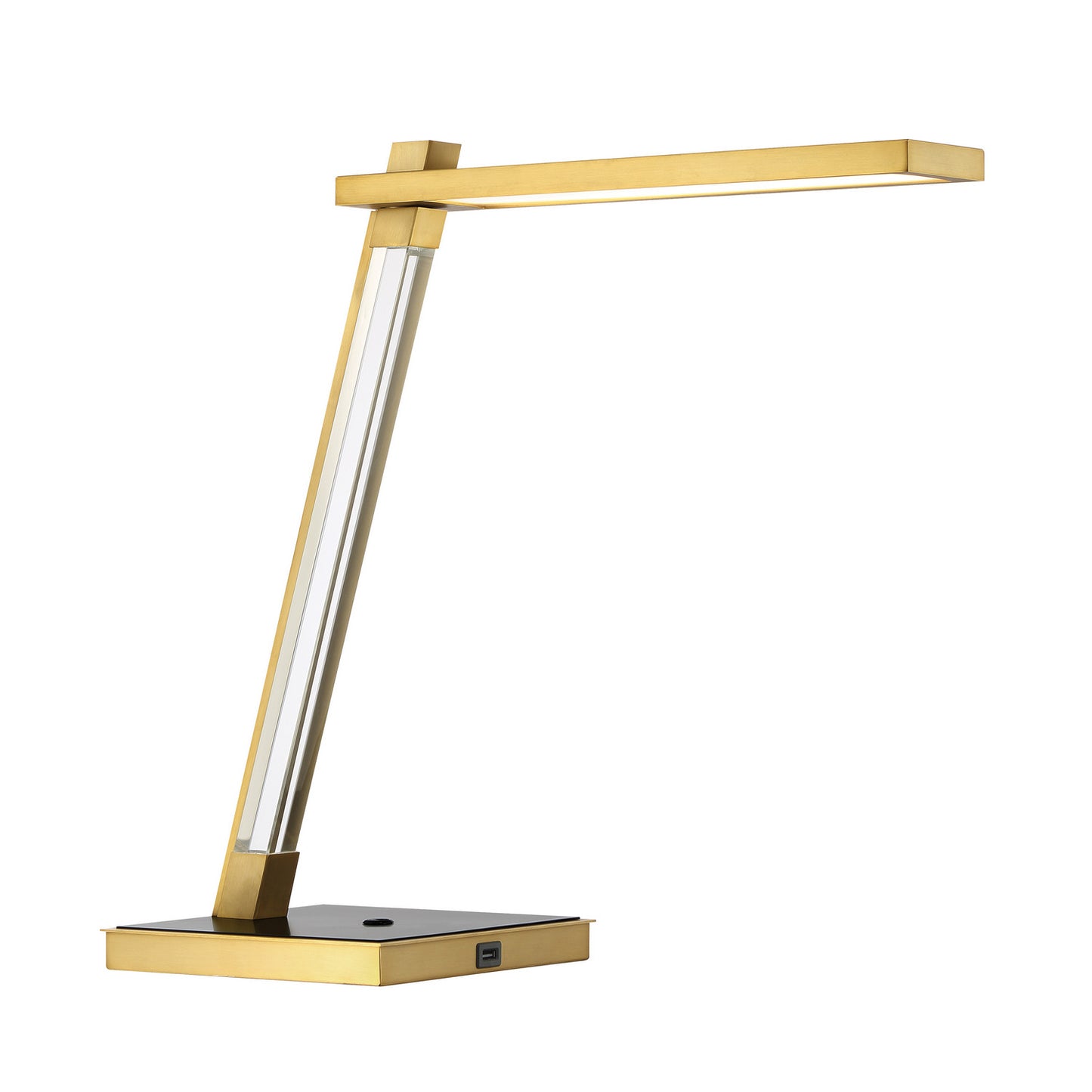 Sauvity LED Table Lamp in Coal And Soft Brass