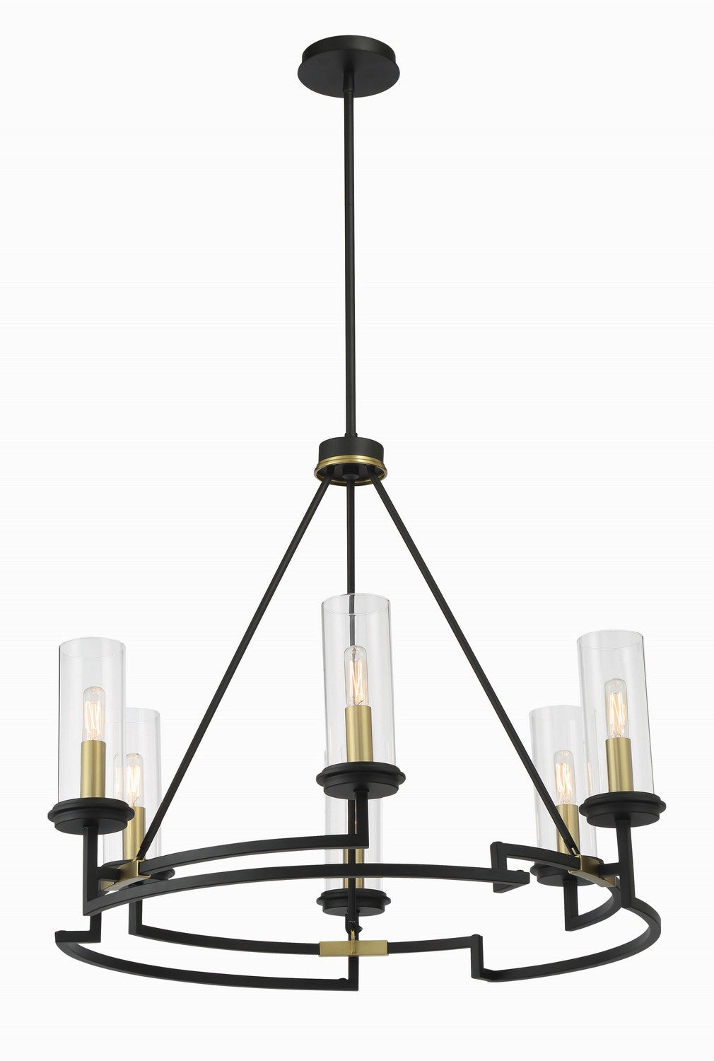 Hillstone Six Light Chandelier in Sand Coal And Soft Brass