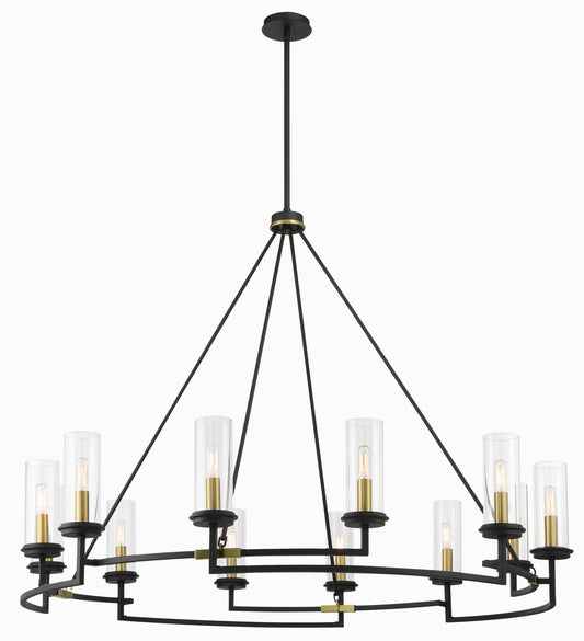 Hillstone 12 Light Chandelier in Sand Coal And Soft Brass