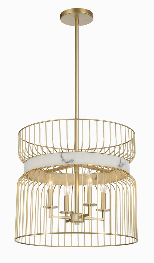 Park Slope by Robin Baron Four Light Pendant in Nouveau Gold