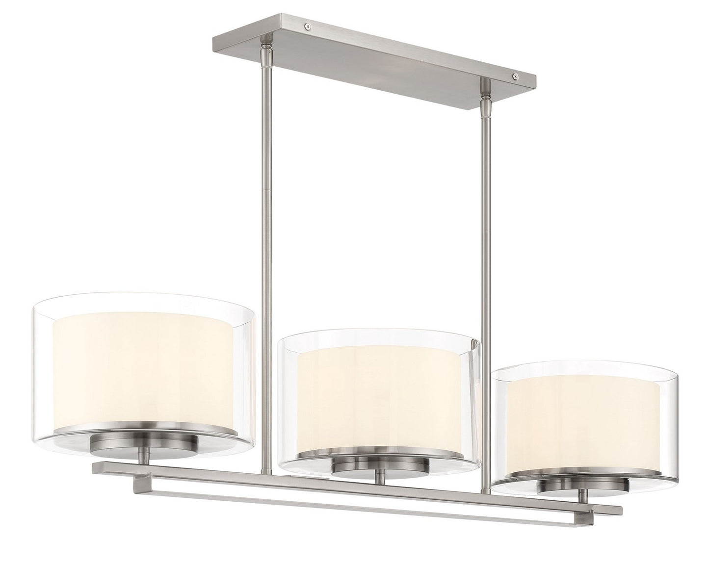Parsons Studio Three Light Island Pendant in Brushed Nickel