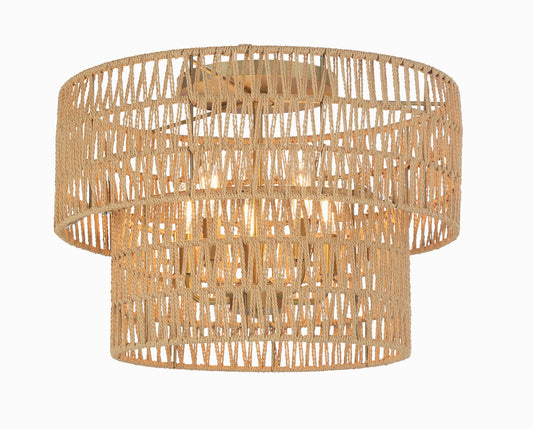 Bungalow Heaven Five Light Flush Mount in Soft Brass