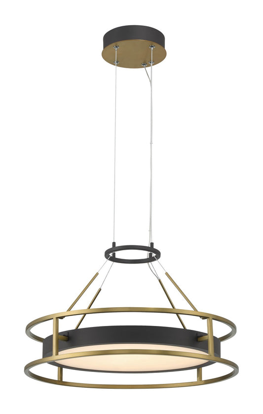 Levitation LED Pendant in Sand Coal And Soft Brass
